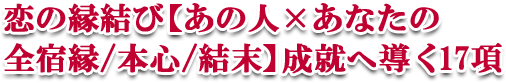 恋の縁結び【あの人×あなたの全宿縁／本心／結末】成就へ導く１７項